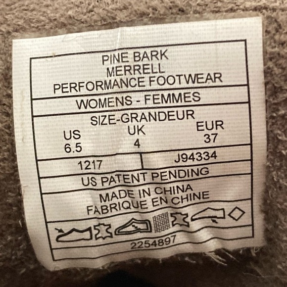 Merrell Pine Bark Leather Mid Top Beige Gray Womens Sneakers Shoes J94334 SZ 6.5 - Picture 11 of 11